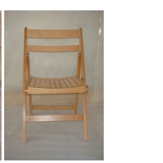 Portable White Wooden Slatted Seat Folding Chairs for Outdoor Garden Event Party