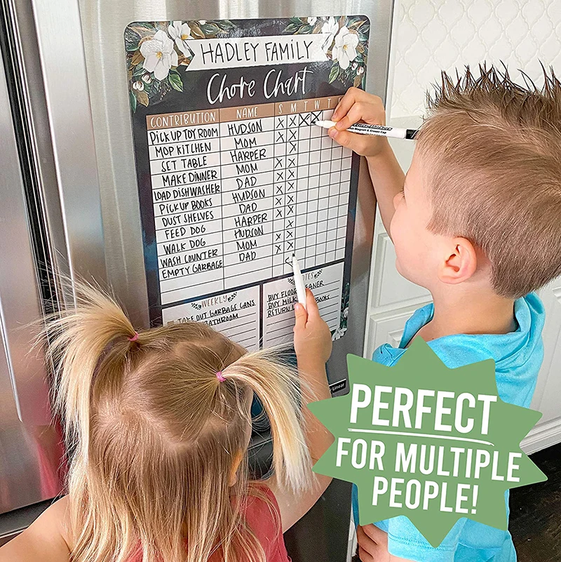 Custom magnetic dry erase whiteboard sheet for fridge chore chart kids reward chart for toddlers at home easy to write and erase