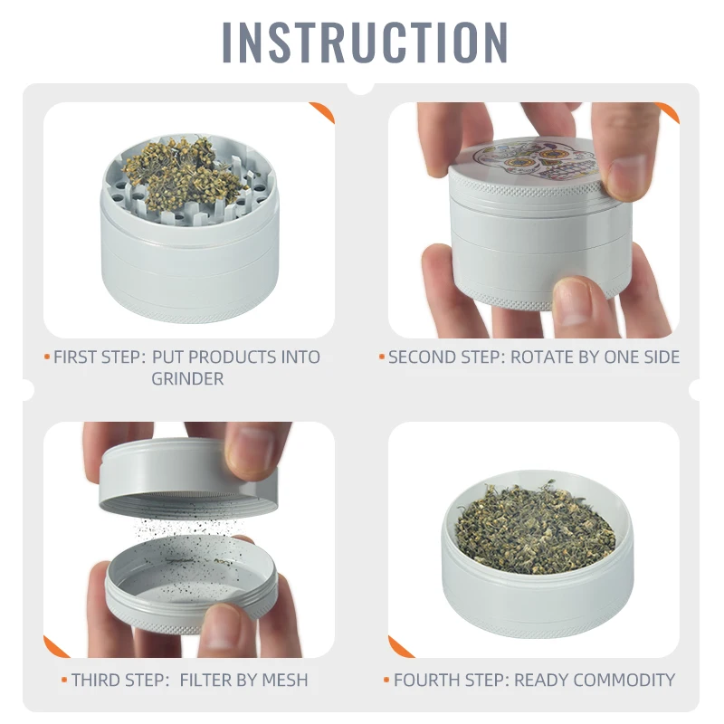 Lady rainbow laser grinder tobacco pink white crusher customize print smoke accessories