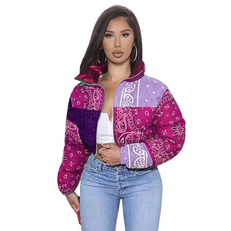 RBX Hot Selling Fashion Winter Puffer Coats Crop Nylon Down Jacket Womens Coats For Ladies