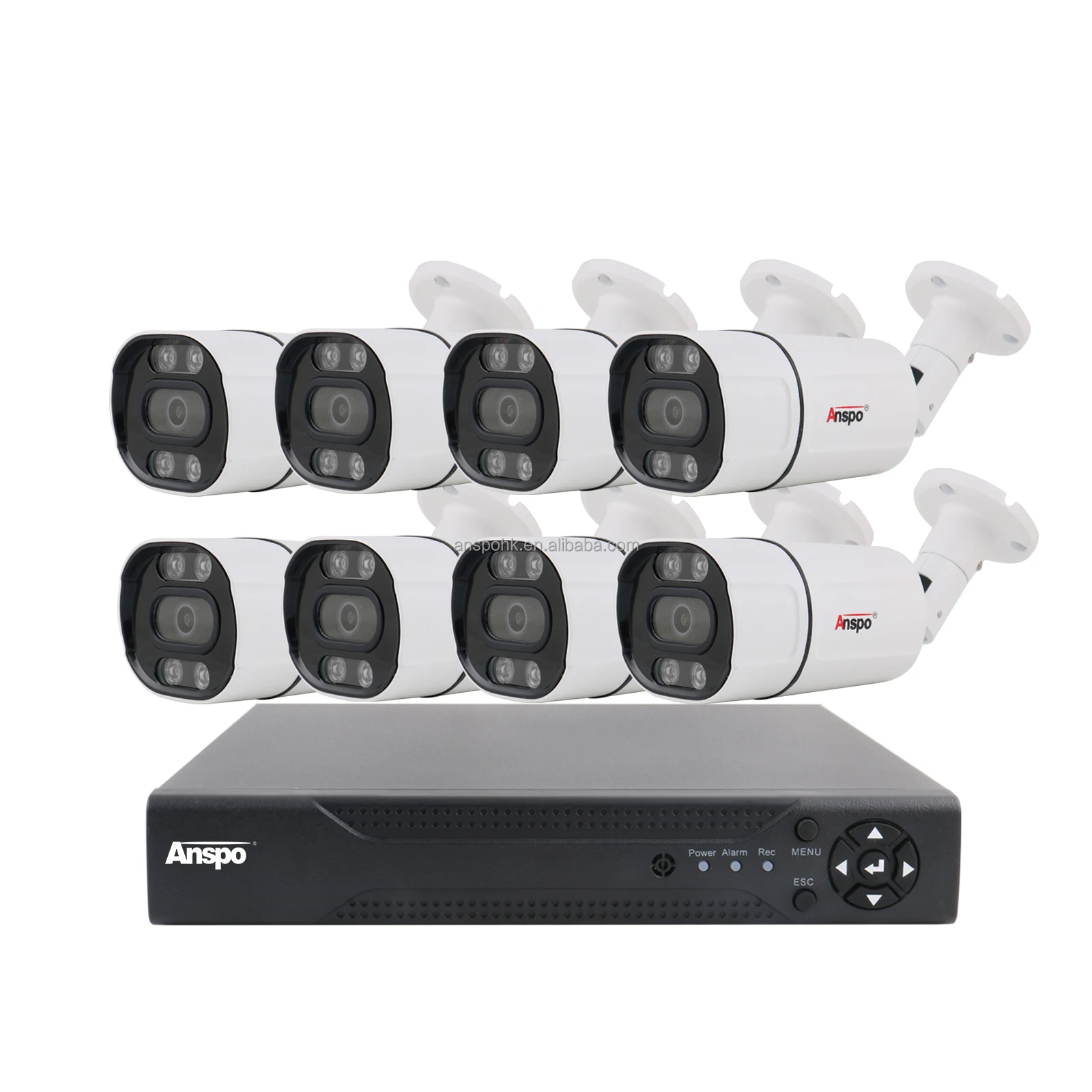 5MP 8CH AHD kit 8 pcs Cameras with DVR surveillance system Waterproof Bullet Camera CCTV Security Coaxial BNC cable with power