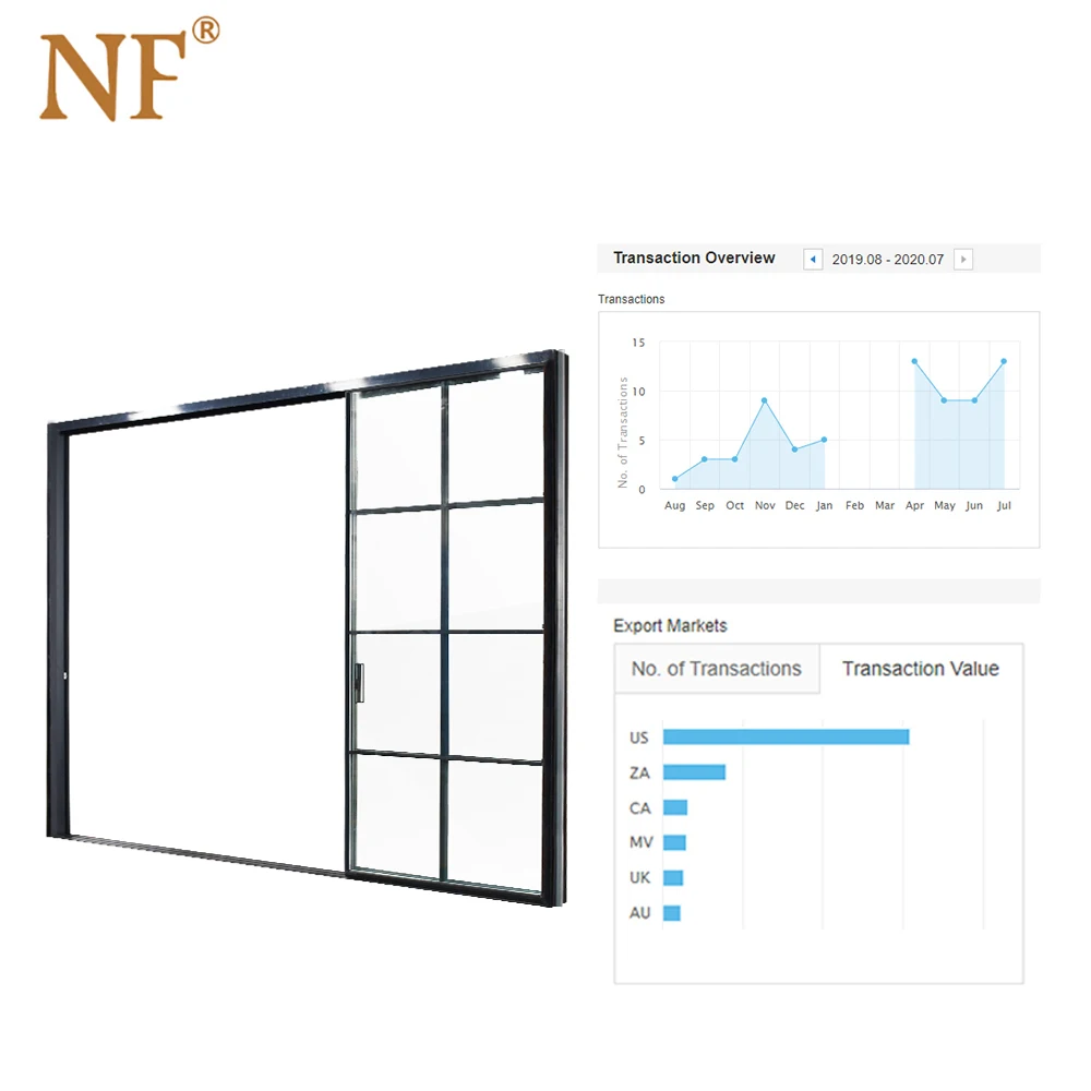 
Aluminum interior frosted glass pocket door 