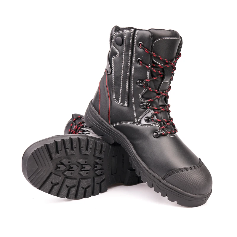 Wholesale Durable Security long shoes S3 waterproof steel toe work safety boots with zipper