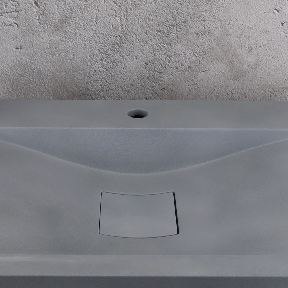 DASEN Wholesale hotel modern blue gray concrete bathroom wash basin balcony countertop concrete wash basin