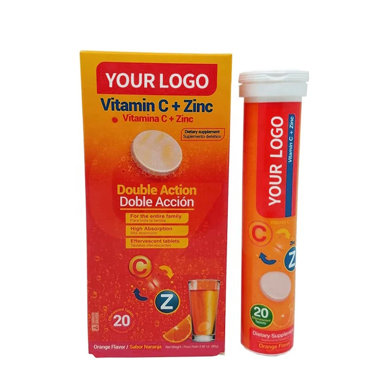 Private label Energy vitamin supplement Vitamin C 1000mg orange flavor effervescent tablet for immune supporting