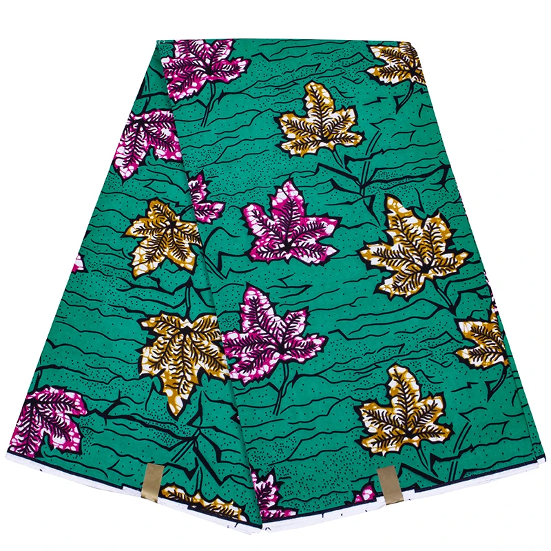 Hot Sale 100% Cotton african fabric mozambique java wax green cotton fabric african fabrics real wax cotton