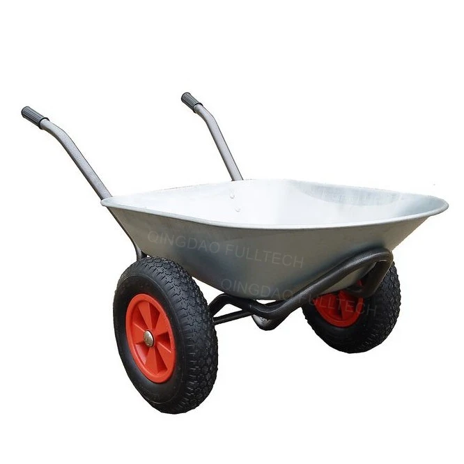 2 wheel garden wheelbarrow inflatable wheels with polypropylene rims Steel Tank 85 L ideal for gardening