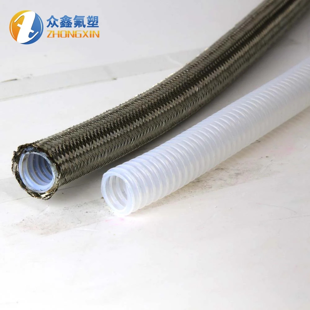 Stainless steel 304 flexible braided ptfe convoluted hose for oil purpose