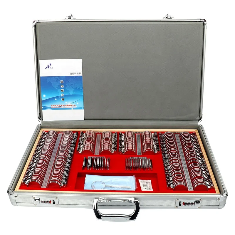 266 шт., набор оптических пробных линз + пробная рама + алюминиевый корпус