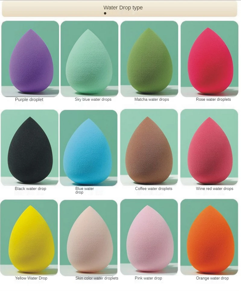 Single pack Wholesale OEM dry and wet dual purpose powder free high resilience invariance Tear Drop Makeup Sponge
