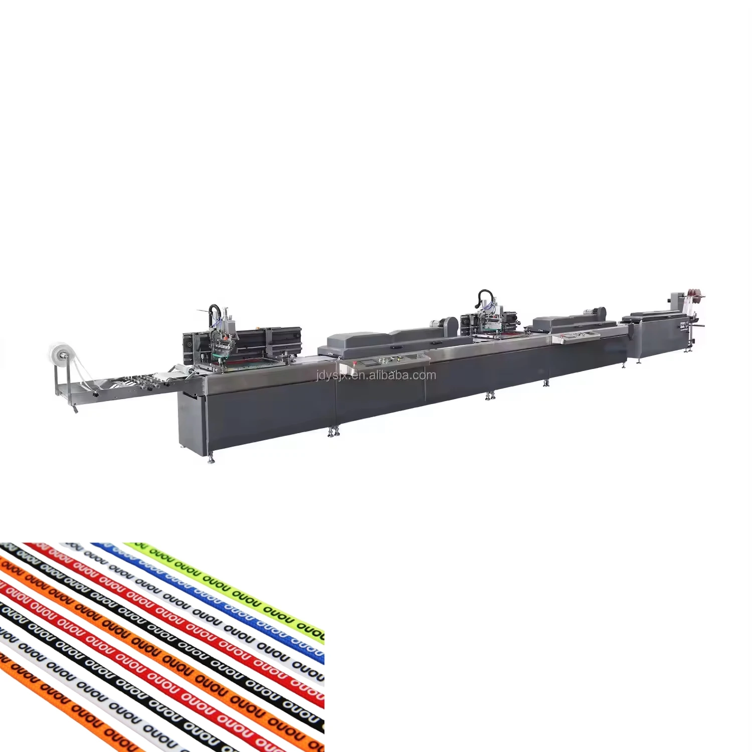 JD-3001 Wholesale 1 Color Automatic Screen Elastic Narrow Fabric Printing Machine High Speed Garment Care Label Screen Printer