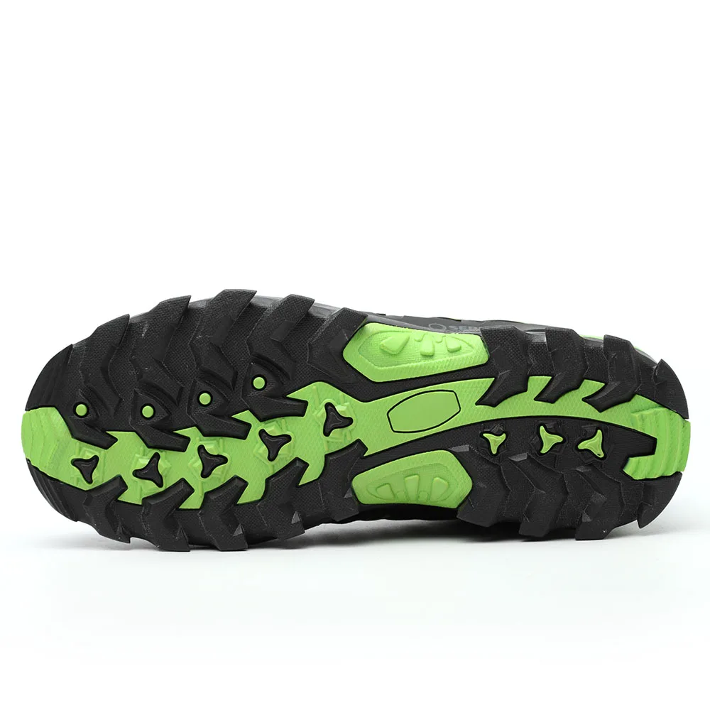 Black and Neon Green Breathable Stylish Sporty Safety Shoes