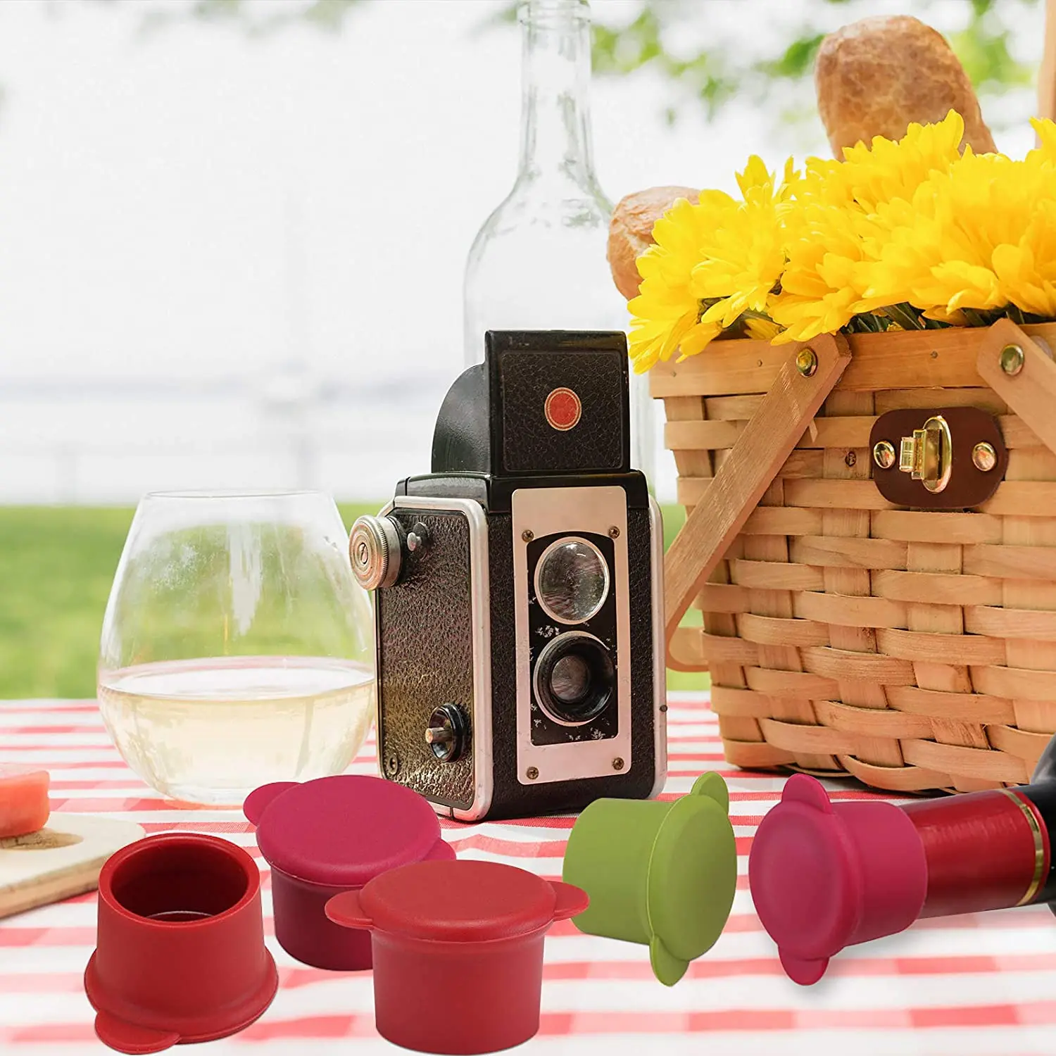 Customization Silicone Soft Wine Glass Caps Reusable Beverage Bottle Stopper Fresh for Days with Air Tight Seal