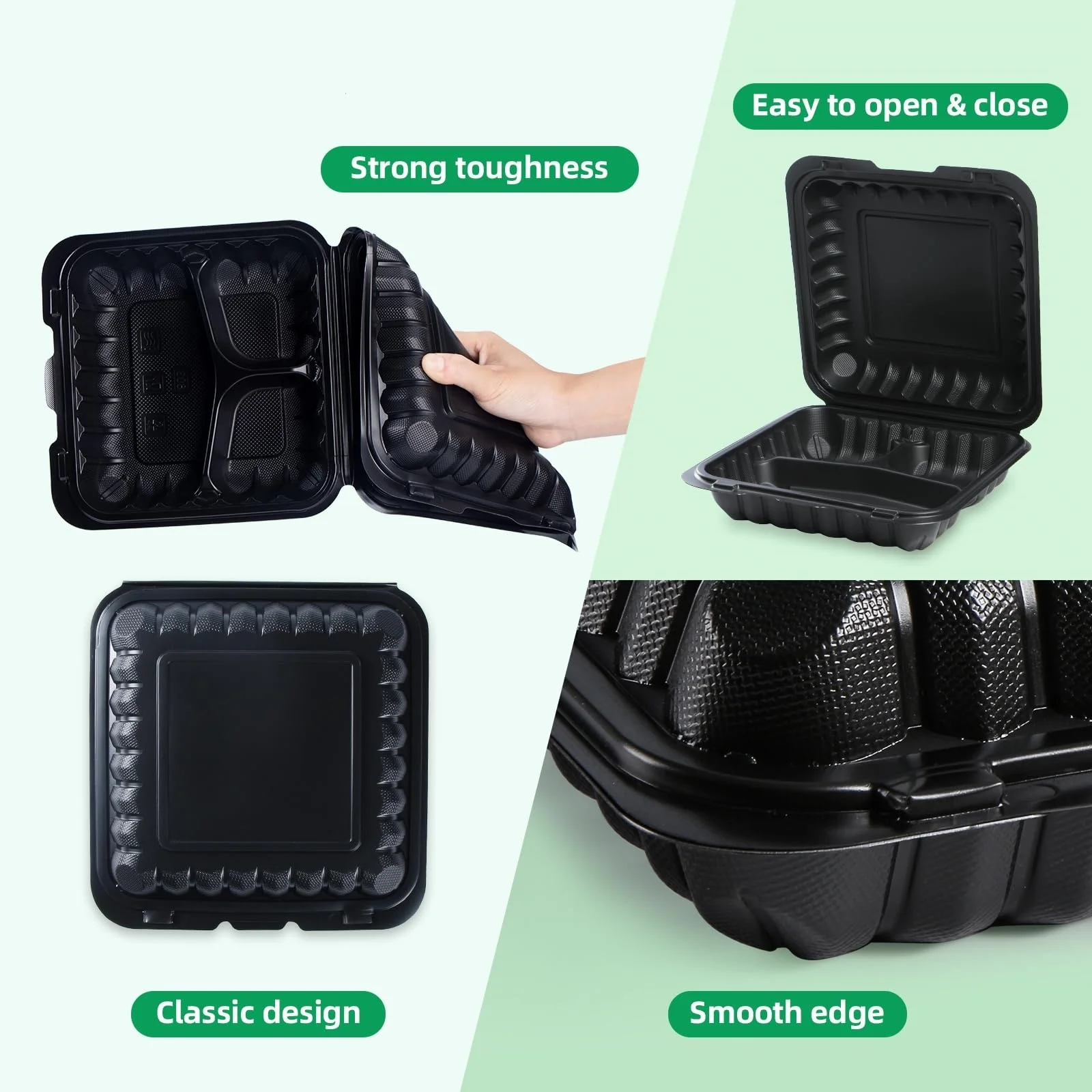 Leakproof Stackable Food Grade Takeaway Box Pp 1 2 3 4 5 Compartment Microwavable Plastic Food Container