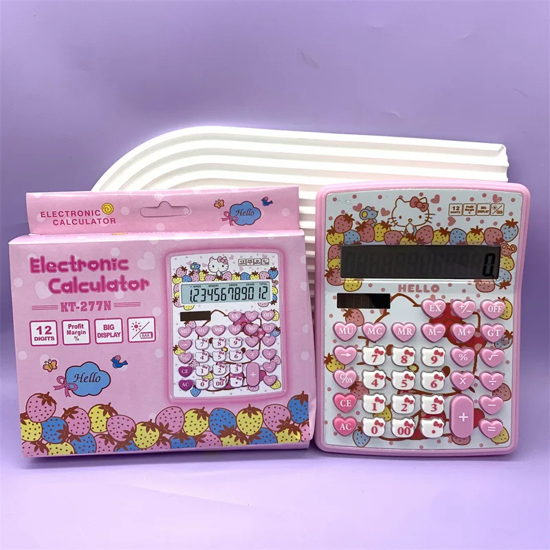 Yubon Hello Kt Pink Calculator Color Box Cartoon Sanrios KT Cat Electronic Calculators For Students School Supplies Stationery