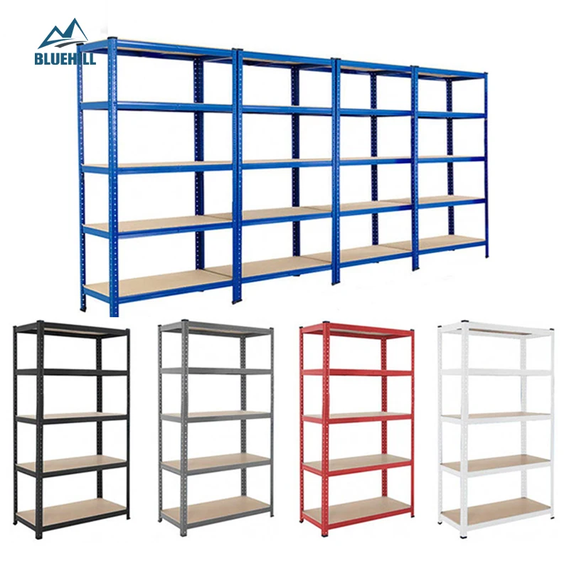 800lbs/ layers Heavy duty 5 layers garage boltless storage racks anaqueles with wire shelves
