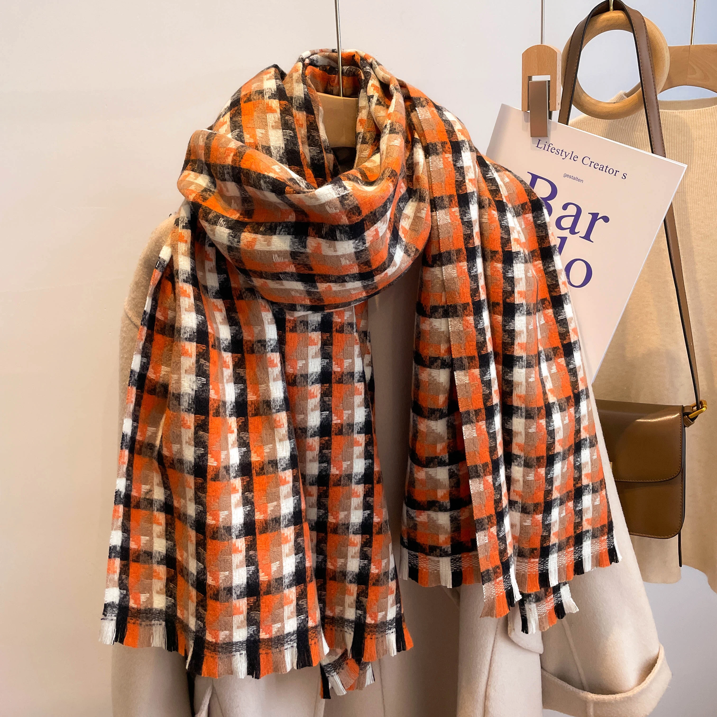 200x70cm Women Imitation Cashmere Pashmina Scarf Soft Hand Feeling Long Winter Warm Shawl Neck Scarves  other scarves & shawls