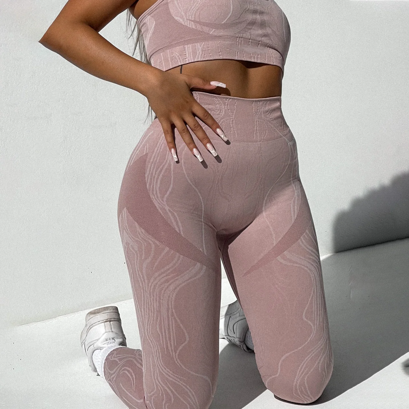 Женские ребристые Леггинсы для йоги