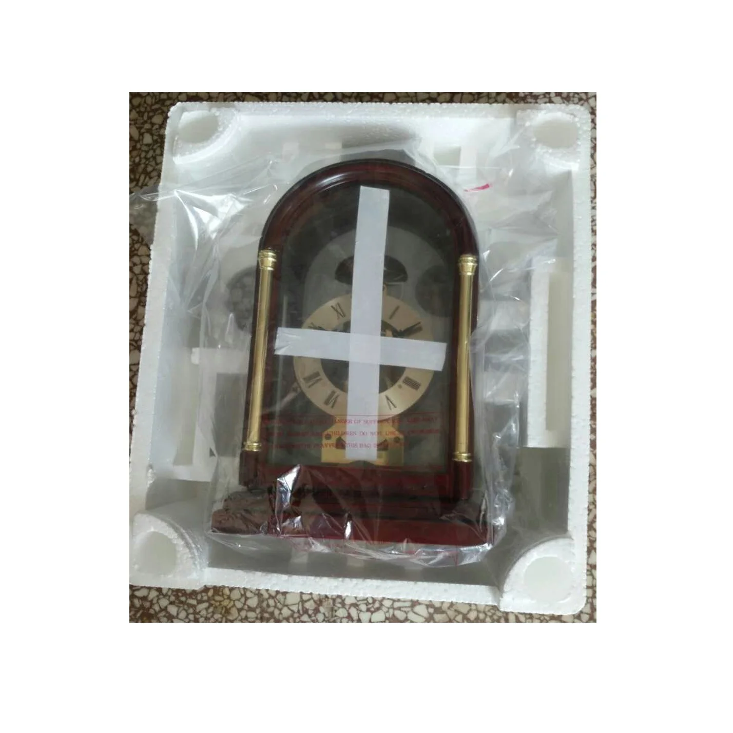 Standard Mantel Clock crafted clock is a joy to behold with its decorative carved frontal accents and silk-screened