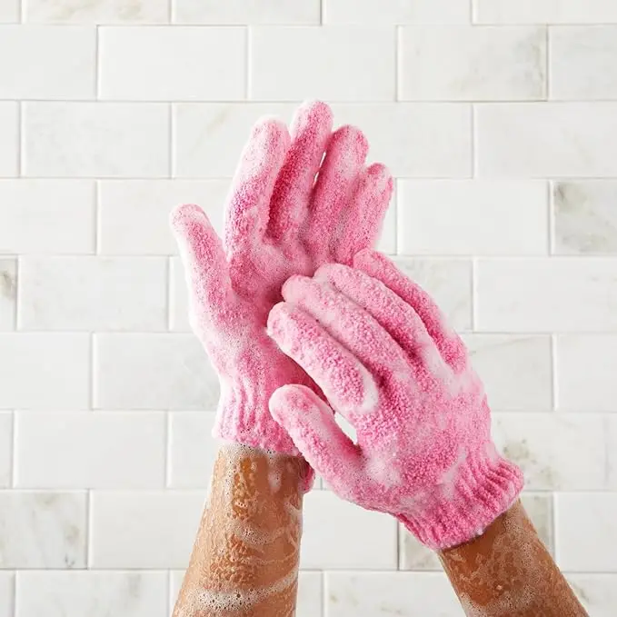 Hot Sale Body Scrubber Nylon Bath Glove Custom Exfoliating Gloves Bath Mitt Shower Exfoliating Gloves