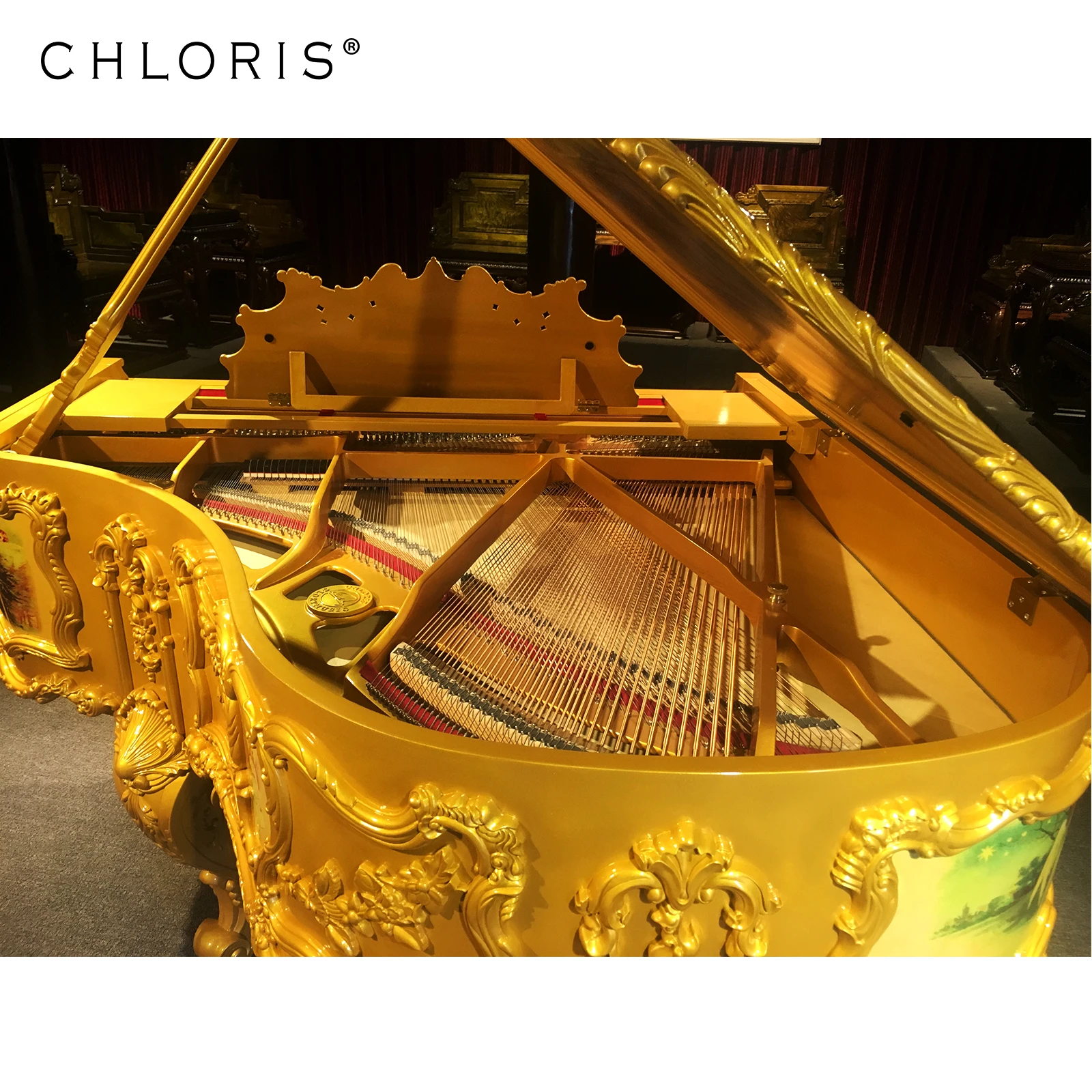 88 Keys piano 168 Luxury Home Furniture Custom Bespoke Gold Piano Grand for Sale Hg-G6