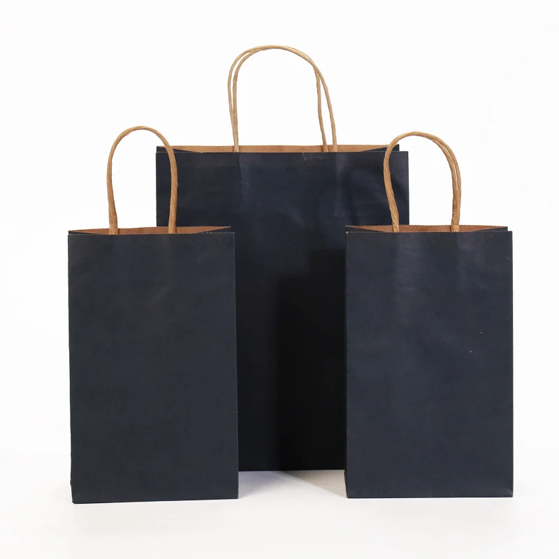 Recyclable Kraft Paper Bag With Your Own Logo, Custom Shopping Paper Bag For Food With Handle