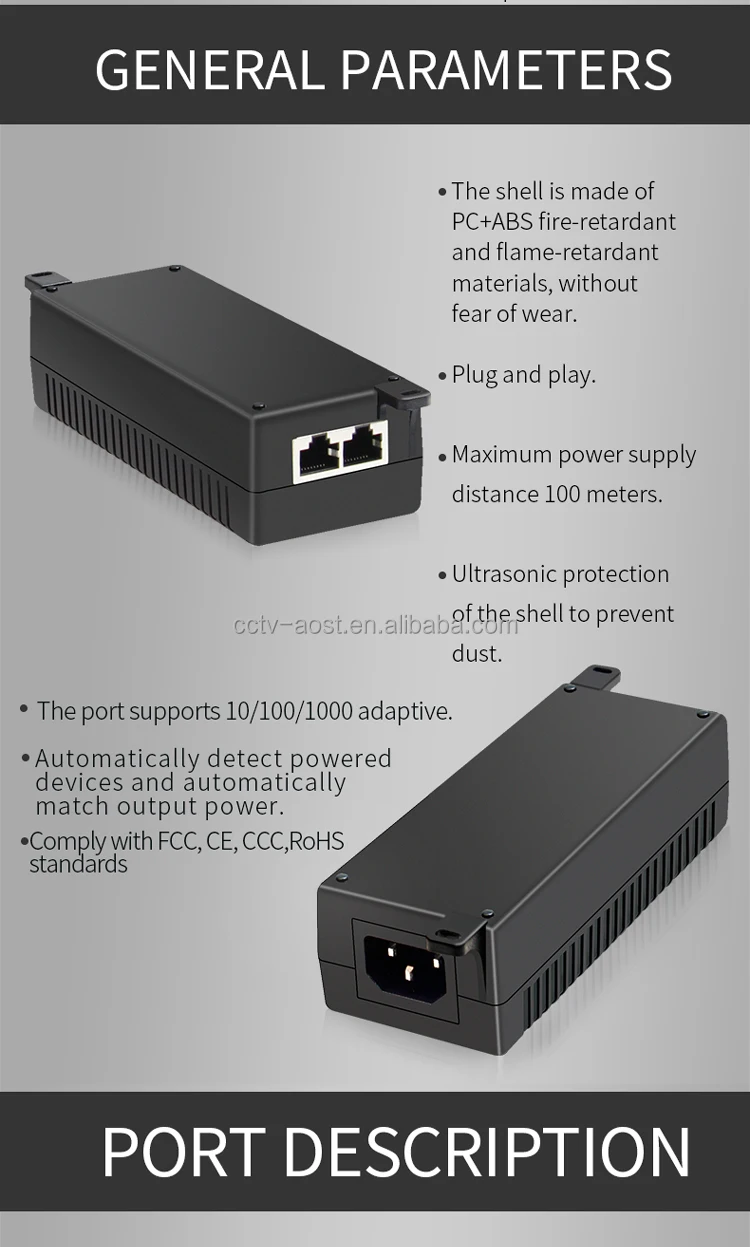 Гигабитный Инжектор PoE 30 Вт 802.3af подключи и работай расстояние до 100 метров для беспроводной точки