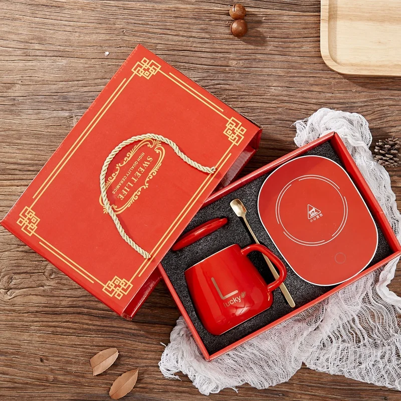 Hot Sale Gift Set Cup Heating Pad Temperature Control Smart Coffee Mug Cup Warmer With Custom Logo