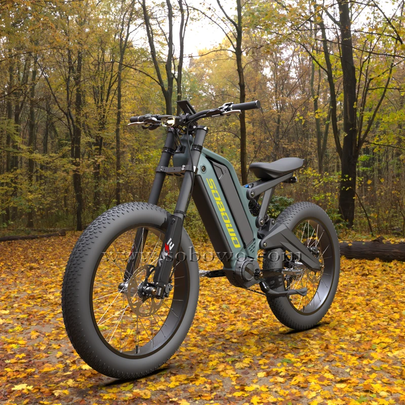 SOBOWO Electric Bike Fat Tire Newest Model Hydraulic Brakes Dual Battery Electric Bicycle