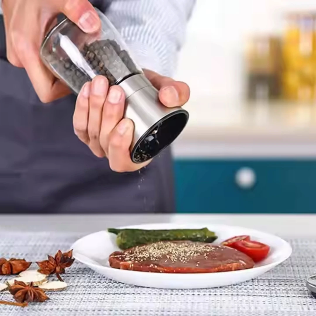 150ml Stainless Steel Pepper Mill Grinder Manual Salt Kitchen Accessories Pepper Grinder Bottle for Pepper Grinder Mill