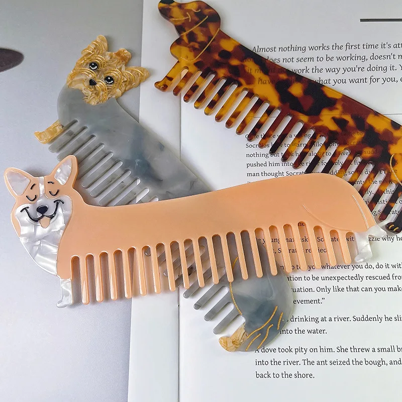 Anti-static High Quality Acetate Hair Comb Cute Animal Waterproof Acetate Comb For girls