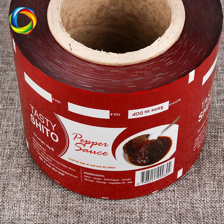 200 Micron Gravure Printing Aluminum Foil Composite Coil Coffee Sauce Degradable UV Plastic Roll Film For Chocolate Chip Packing