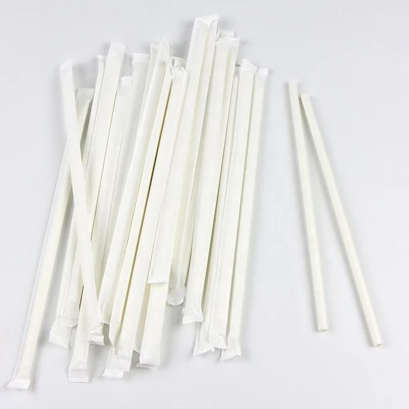 
White paper straws drinking straws packed in customized box 