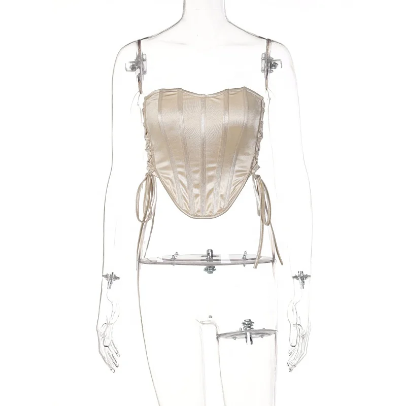 2023 New Stylish Summer Boob Tube Top Women Backless Sexy Corselet Tank Tops Lady Vintage Underbust Corset