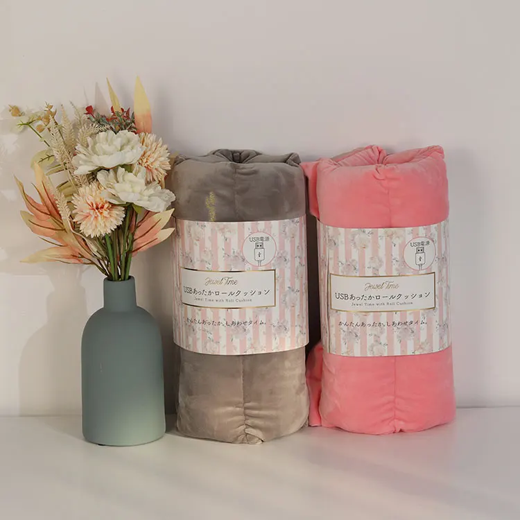 Car set seat massage cushions usb electric heated four in one pillow seat cushions and air lying pillow home office and car mat