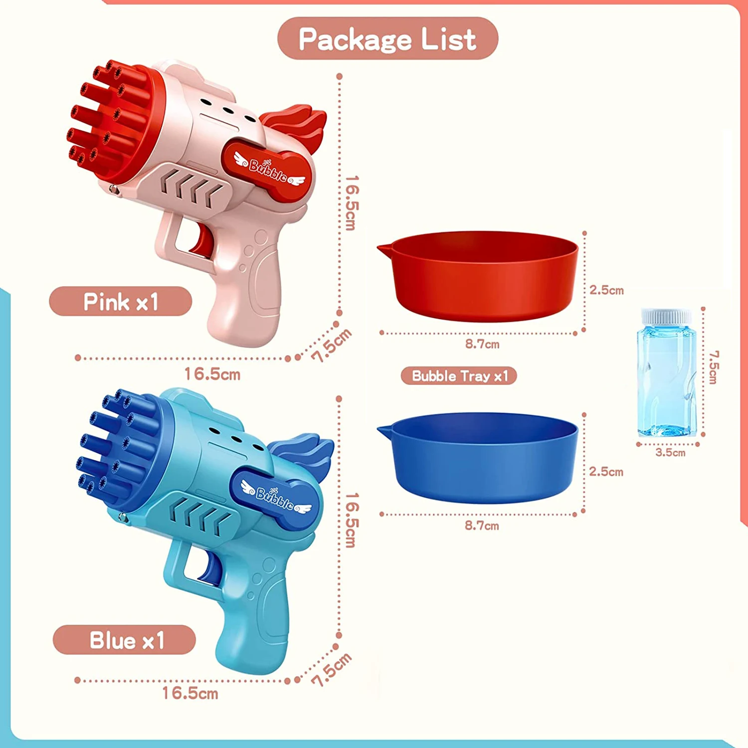 2022 Small Automatic Gatling Electric Bubble Water Guns Machine Toys for Kid