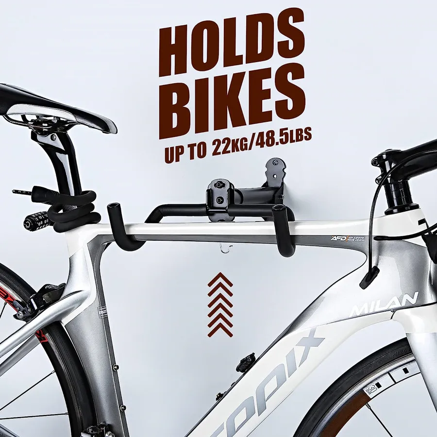 Bike Wall Mount Bicycle Indoor Storage Rack Cycling Wall Mounted Holder Hook Your Road Mountain or Hybrid Bikes