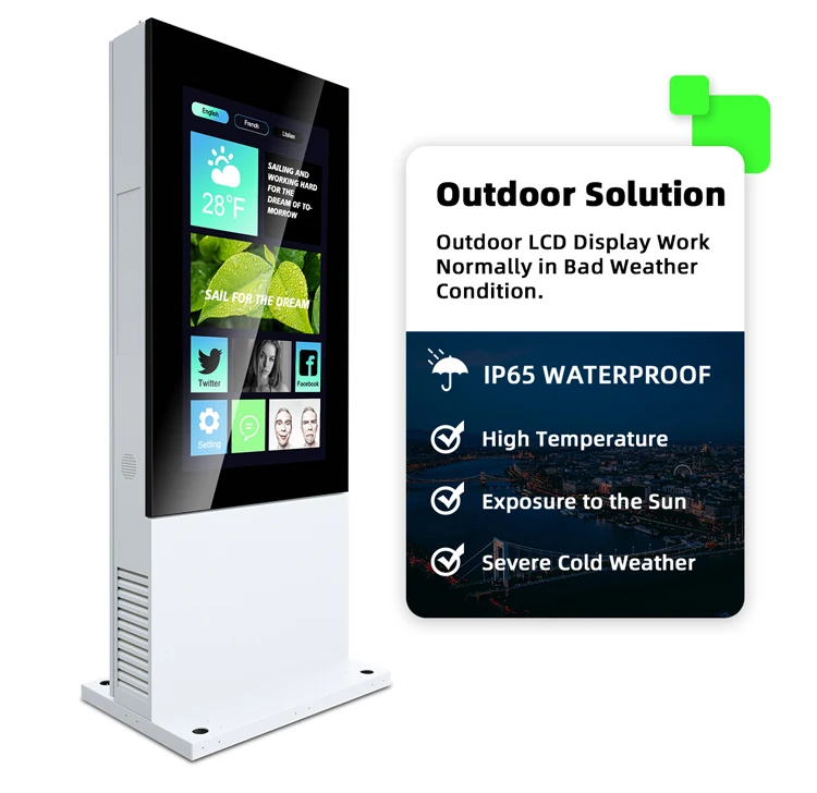 MWE Signage Lk10 55 дюймов цифровой Dooh ЖК-киоск высокой яркости уличный 2500nits Totem Ip65 Водонепроницаемый киоск