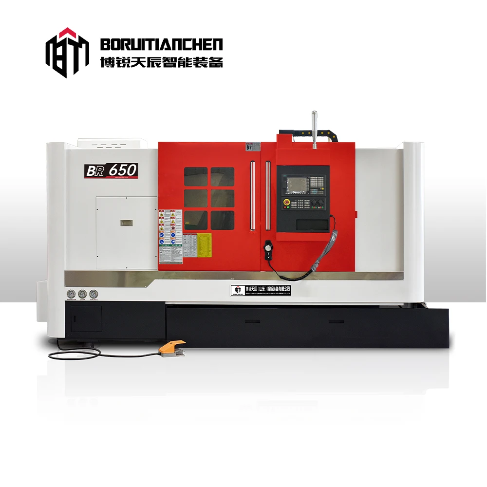 BR-650-1000 slant bed cnc lathe with bar feeder mini cnc lathe for sale cnc turning machines