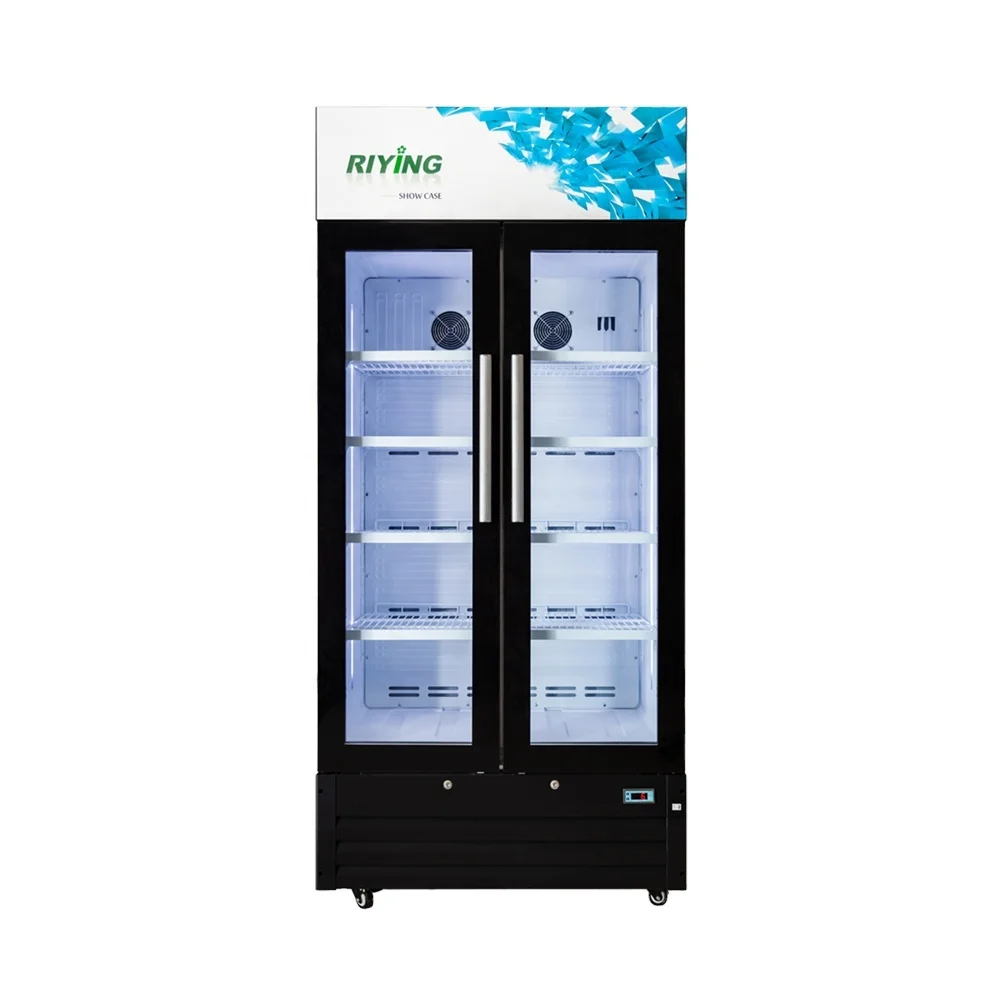 Supermarket Showcase 2 Door Upright Chiller Refrigerated Display Case