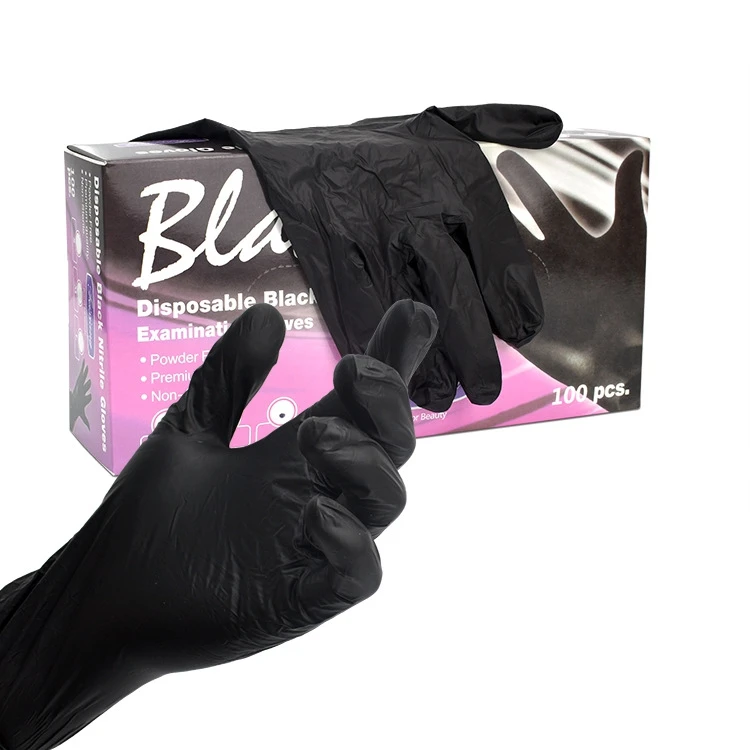 Wholesale Barbershop paper boxes Black rubber gloves beauty salon Ironing dyeing care gloves hair styling tool