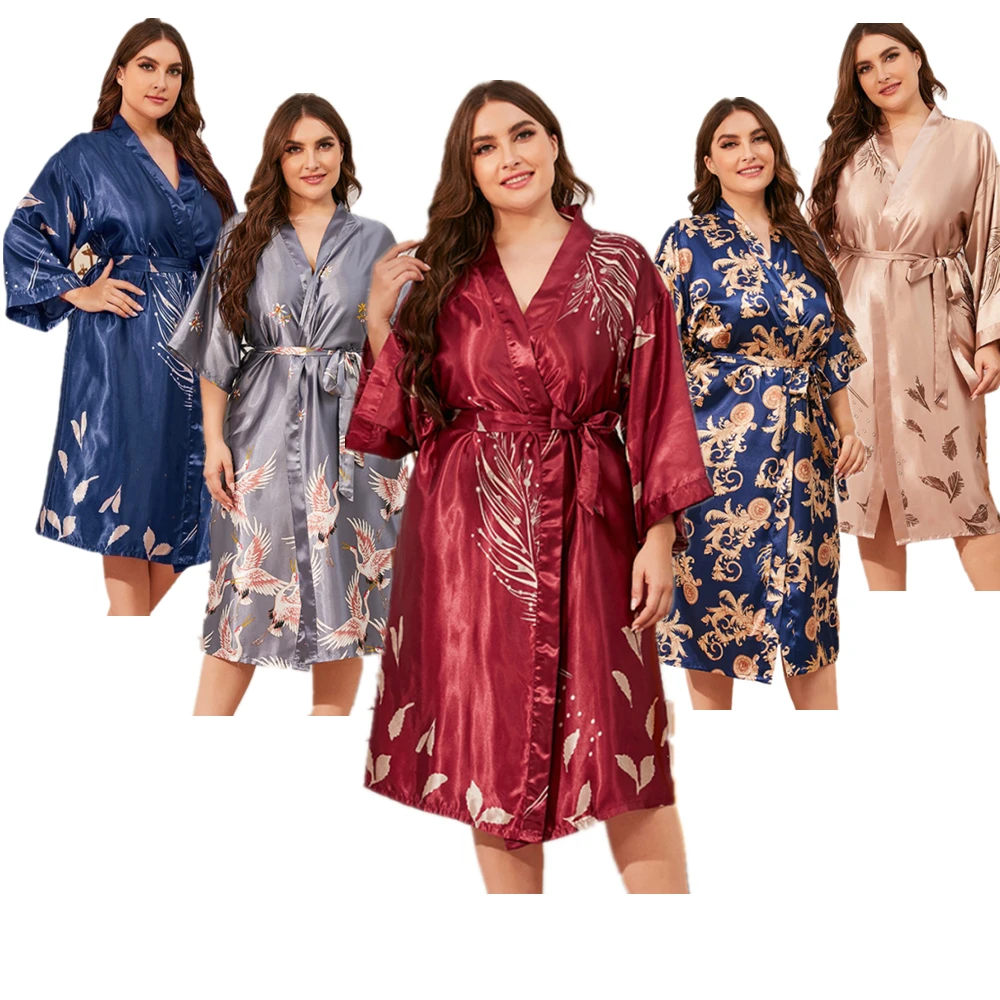 Satin Pyjamas OEM/ODM Factory Wholesale Robe Hot Sale Party Polyester Custom Silk Satin Plus Size Pajamas