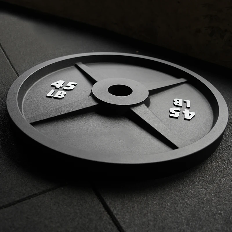 Leadman Wholesale Black Weight Stack Plates Custom 45lb Cast Iron Weight Plates Set for Gym