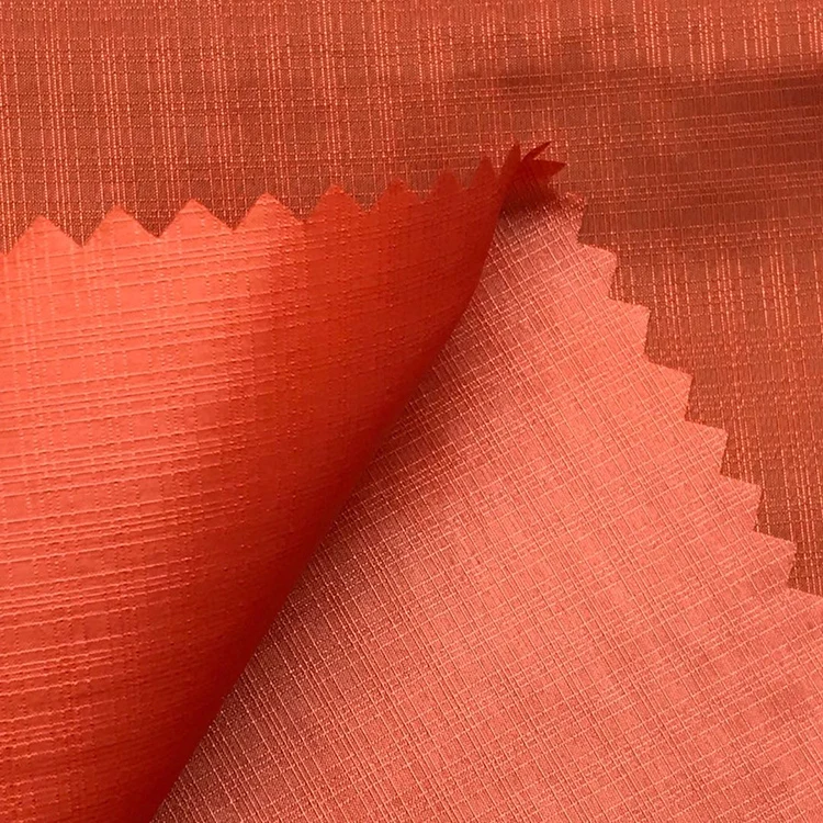 15D*15D 100% nylon 2/2 plaid back coated breathable waterproof fabric roll 253*205 100% nylon fabric