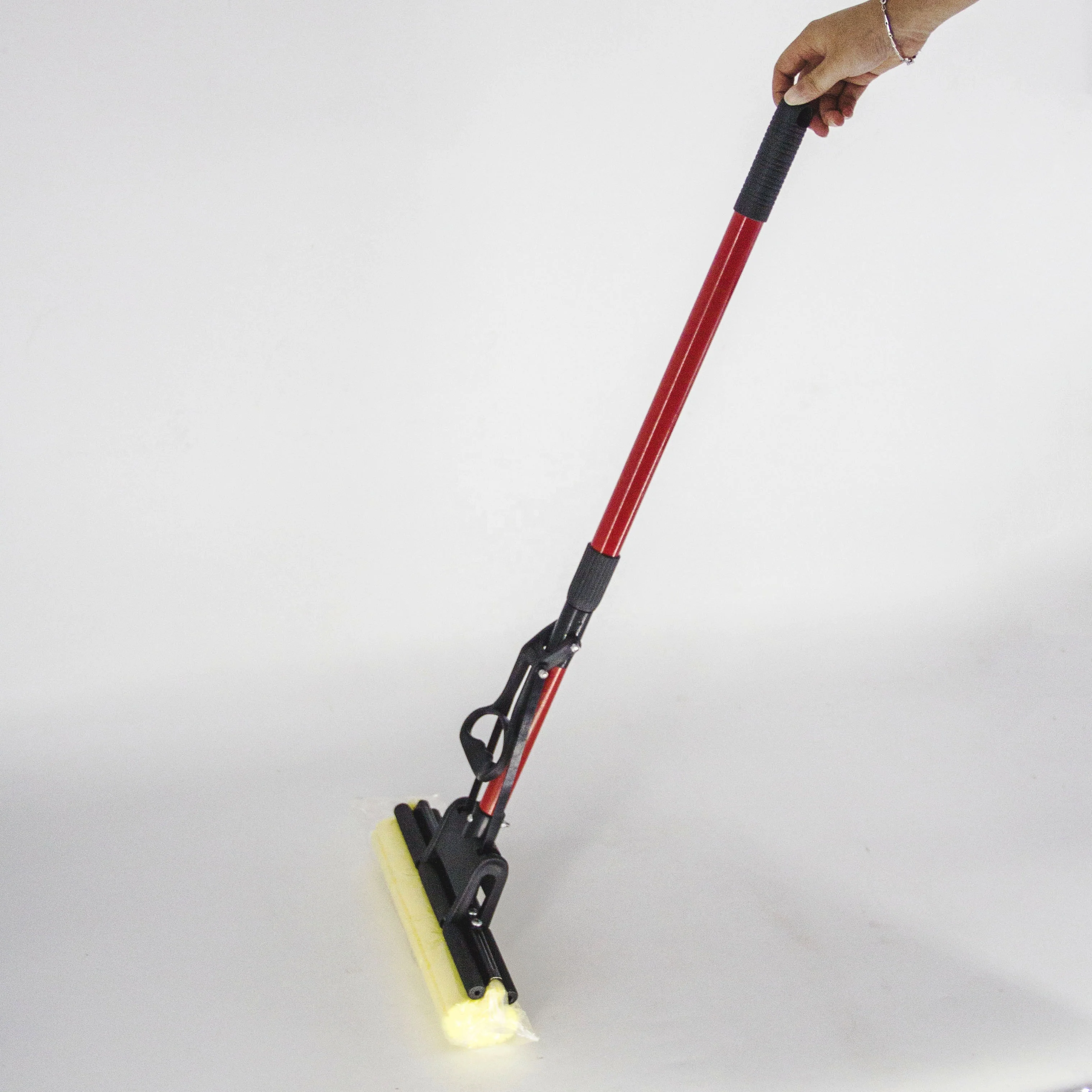 Hand Wash Free Absorbent Sponge Mop with Stainless Steel Telescopic Pole Household PVA Mop for Home Cleaning