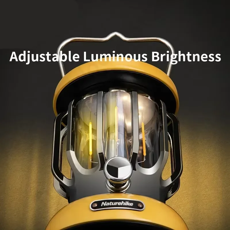 Outdoor IPX4 Waterproof ABS 12v LED Rechargeable Camping Lantern Lights Rotary Switch Creative Hanging Design White Red Body