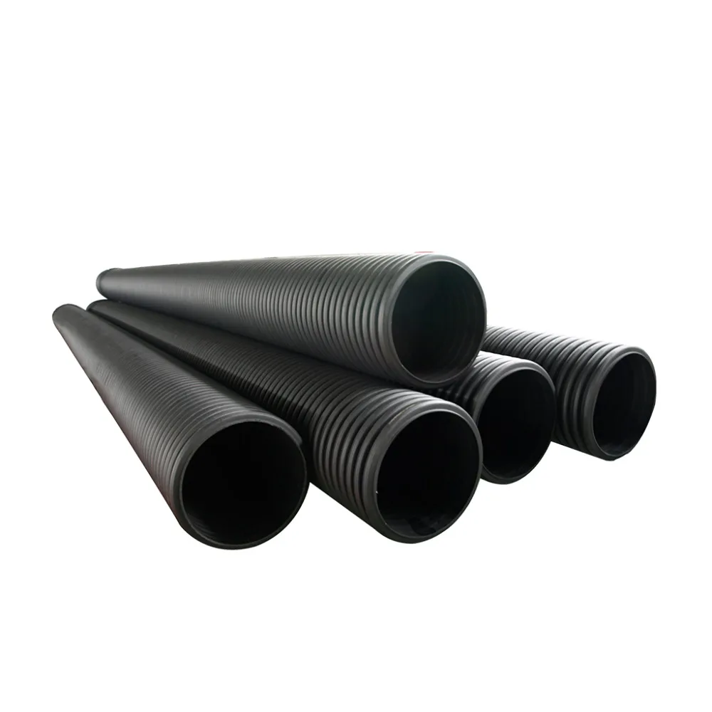 Round Type PE 100 material HDPE DWC pipe duct double wall corrugated plastic tube