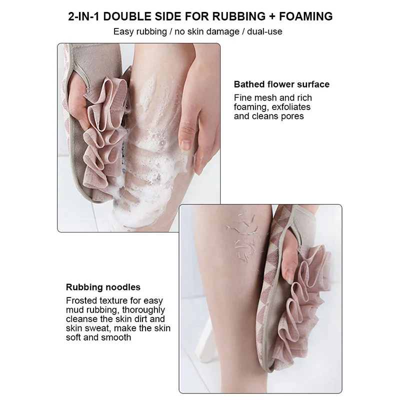 Wholesale 2 in 1 Bath Exfoliating Mesh Gloves Dead Skin Removal Brush Reusable Shower Body Scrubbing Mitt For for Men and Women