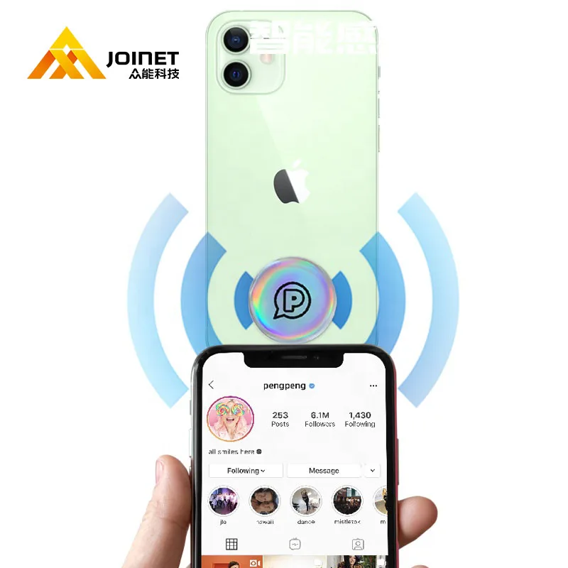 NFC Epoxy Tag for Sharing Custom Hot Social Media customized customized  anti--metal nfc sticker tagaging