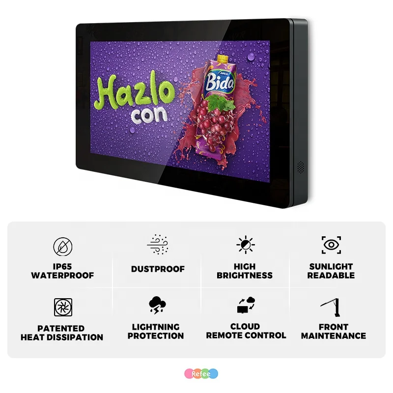 High brightness waterproof outdoor Advertising Player screen tv slim event video display wall mount lcd panel sign